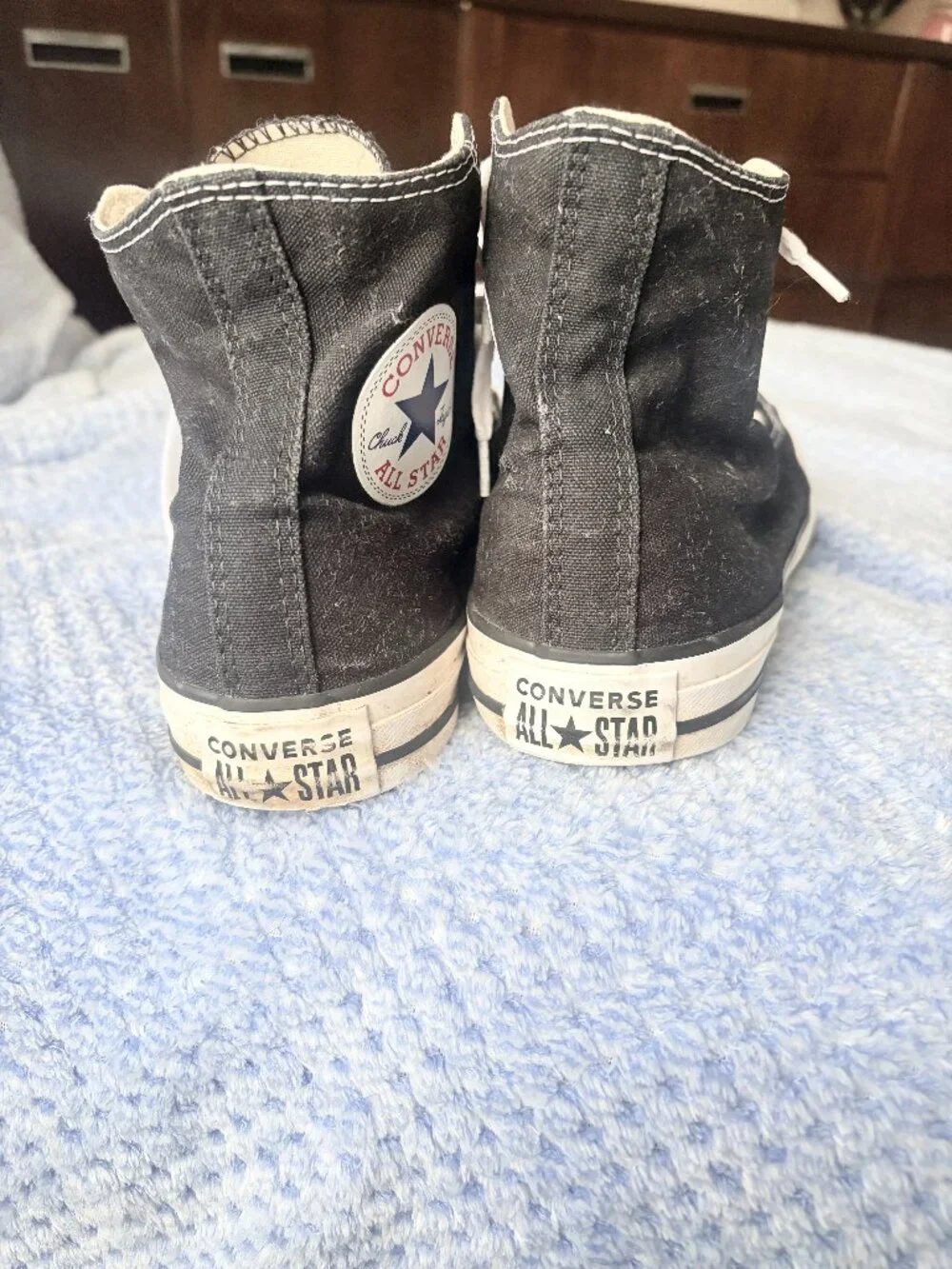 Converse Black and White High Top Athletic Shoes